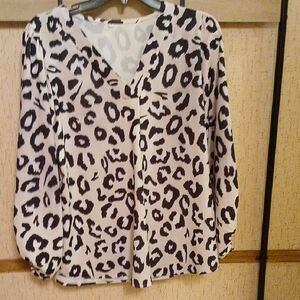 Leopard Print V-Neck Blouse